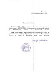 Благодарственное письмо от компании ООО «Чайка» Благодарственное письмо от компании ООО «Чайка»